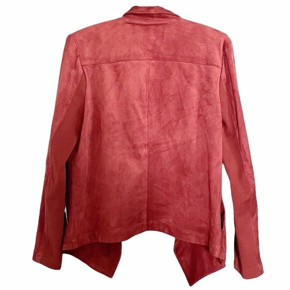 BB Dakota Wade Faux Suede Open Front Lagenlook Jacket Cinnamon Rust Size Medium - Picture 6 of 11